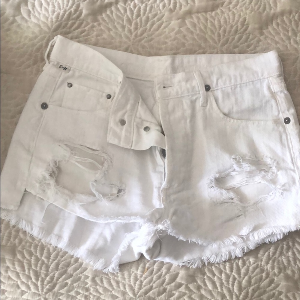 Citizens of Humanity white jean shorts
